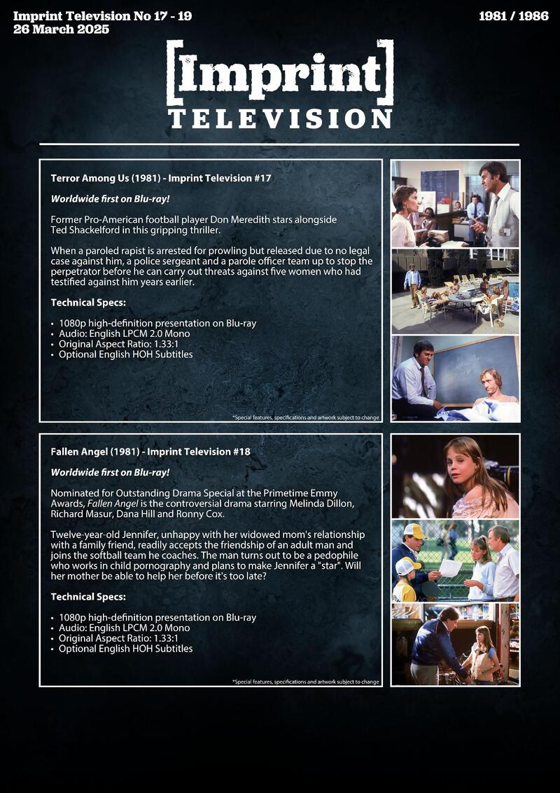 Imprint Films Announces New Television Releases